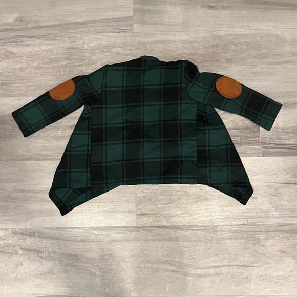 Green Plaid Toddler Cardigan - Picture 4 of 5